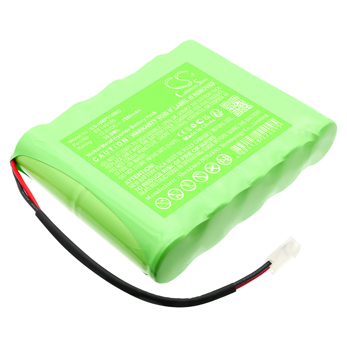 12.0V, Ni-MH, 2500mAh, Medical battery fits Hme, BAT-00068, Lifepulse Mon LP15, Lifepulse Mon LP20, 30.0Wh Medical Cameron Sino Technology Limited (Medical)