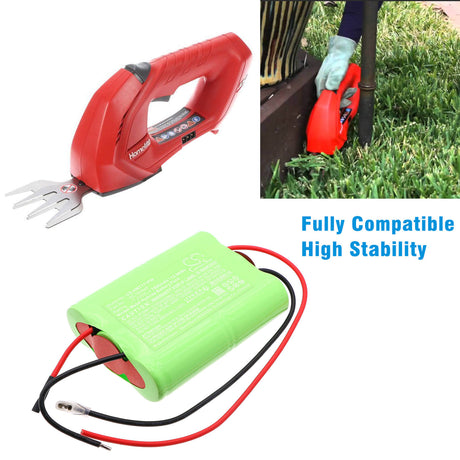 7.2V, Ni-MH, 1800mAh, batterie pour outils de jardinage compatible avec Homelite, SC1800x6, cisaille sans fil UT44171, cisaille sans fil UT44176, 12.96Wh Outils de jardinage Cameron Sino Technology Limited