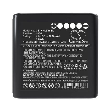 4.8V, Ni-MH, 2000mAh, Equipment, Survey, Test battery fits Honeywell, 4956, Lumidor Micromax Plus, Micromax pro, 9.6Wh Equipment, Survey, Test Cameron Sino Technology Limited