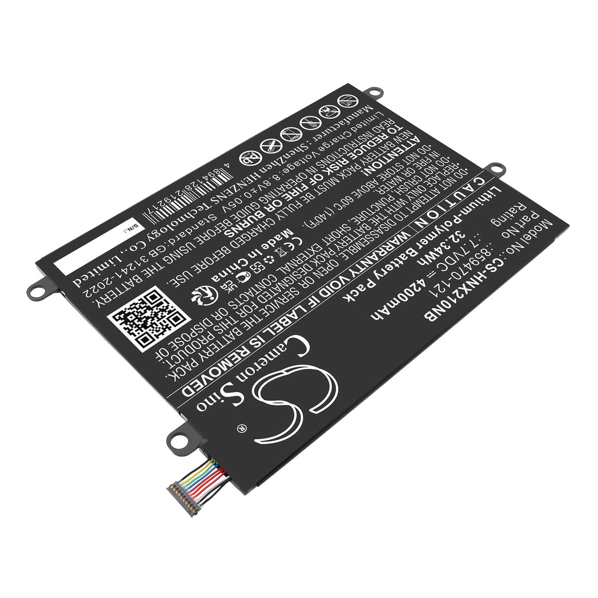 7.7V, Li-Polymer, 4200mAh, Notebook, Laptop battery fits Hp, 859470-121, NNotebook X2 10-P043TU, Notebook X2 10-P000NA, 32.34Wh Notebook, Laptop Cameron Sino Technology Limited