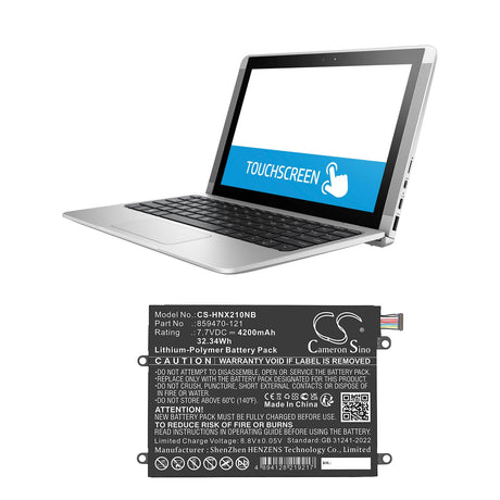 7.7V, Li-Polymer, 4200mAh, Notebook, Laptop battery fits Hp, 859470-121, NNotebook X2 10-P043TU, Notebook X2 10-P000NA, 32.34Wh Notebook, Laptop Cameron Sino Technology Limited