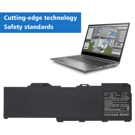 15.44V, Li-Polymer, 5900mAh, Notebook, Laptop battery fits HP, AL08XL, ZBook Fury 15 G7, ZBook FURY 15 G7 Mobile Workstation, 91.1Wh Notebook, Laptop Cameron Sino Technology Limited