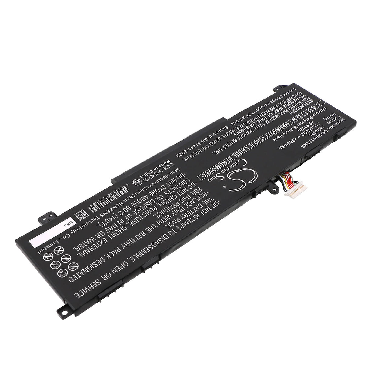11.55V, Li-Polymer, 4300mAh, Notebook, Laptop battery fits Hp, Hstnn-ob1r, Omen 15-ek0009tx, Omen 15-ek0010tx, 49.67Wh Notebook, Laptop Cameron Sino Technology Limited