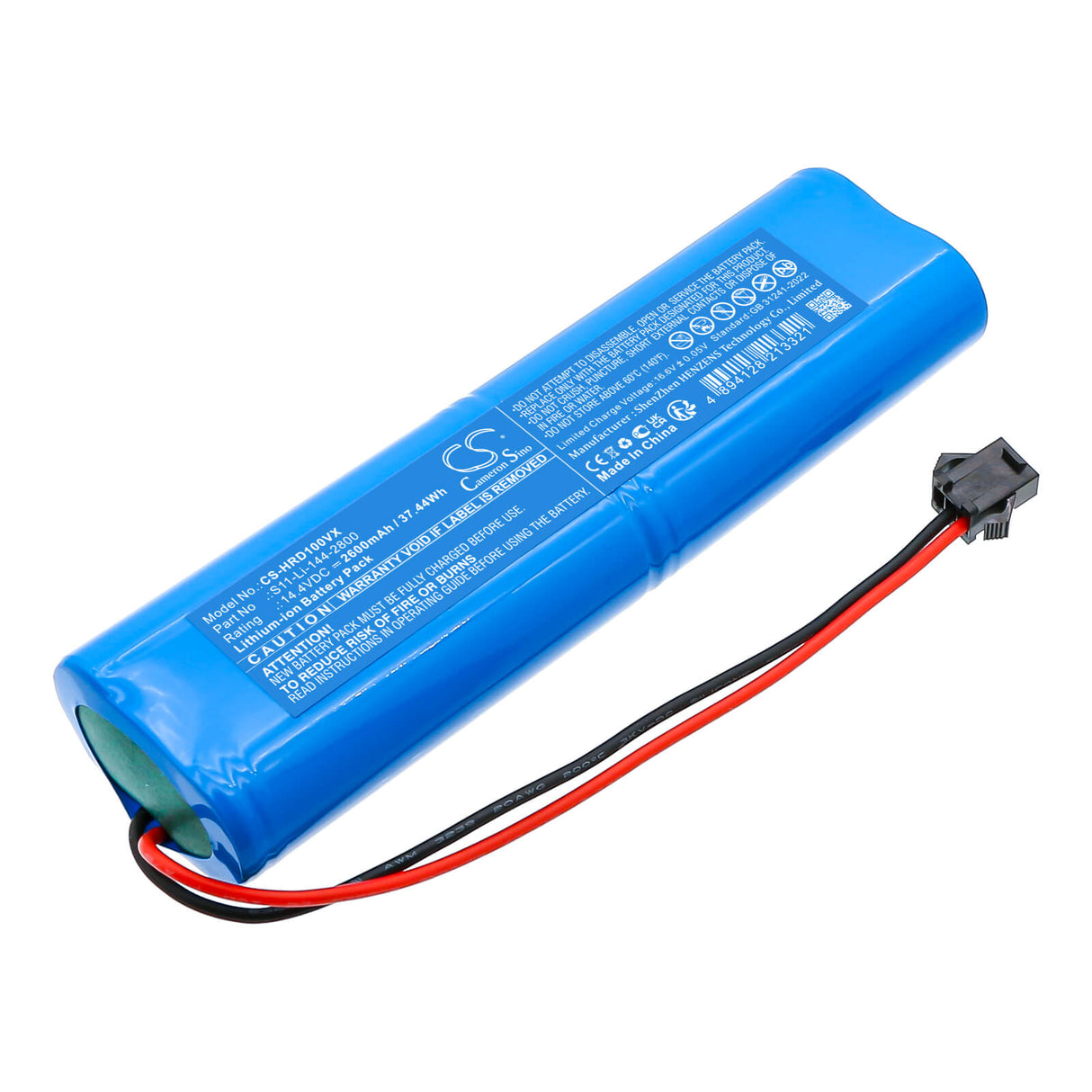14.4V, Li-ion, 2600mAh, Vacuum battery fits Haier, D100s, 37.44Wh Vacuum Cameron Sino Technology Limited