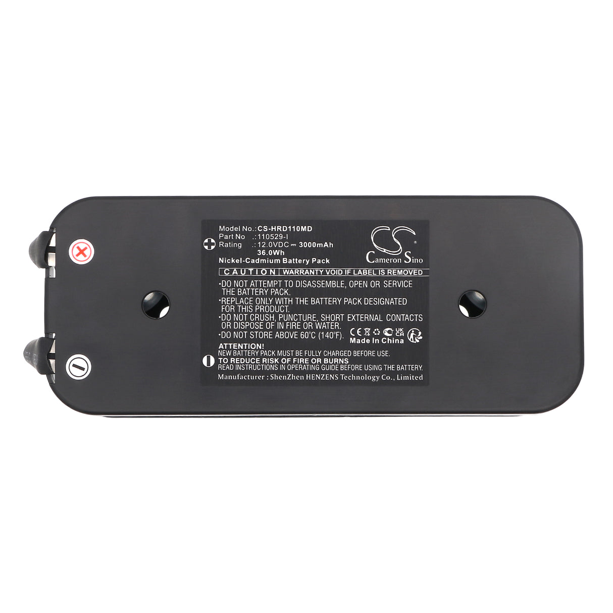 12.0V, Ni-CD, 3000mAh, Medical battery fits Horbiger, 110529-i, Hydraulik, 36.0Wh Medical Cameron Sino Technology Limited (Medical)