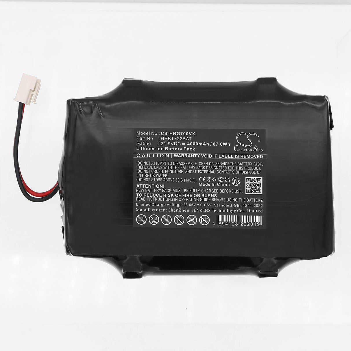 21.9V, Li-ion, 4000mAh, Vacuum battery fits Hoover, 2022 0103, H-GO 700, H-GO 700 Extra, 87.60Wh Vacuum Cameron Sino Technology Limited