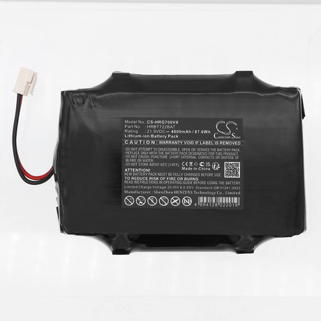 21.9V, Li-ion, 4000mAh, Vacuum battery fits Hoover, 2022 0103, H-GO 700, H-GO 700 Extra, 87.60Wh Vacuum Cameron Sino Technology Limited