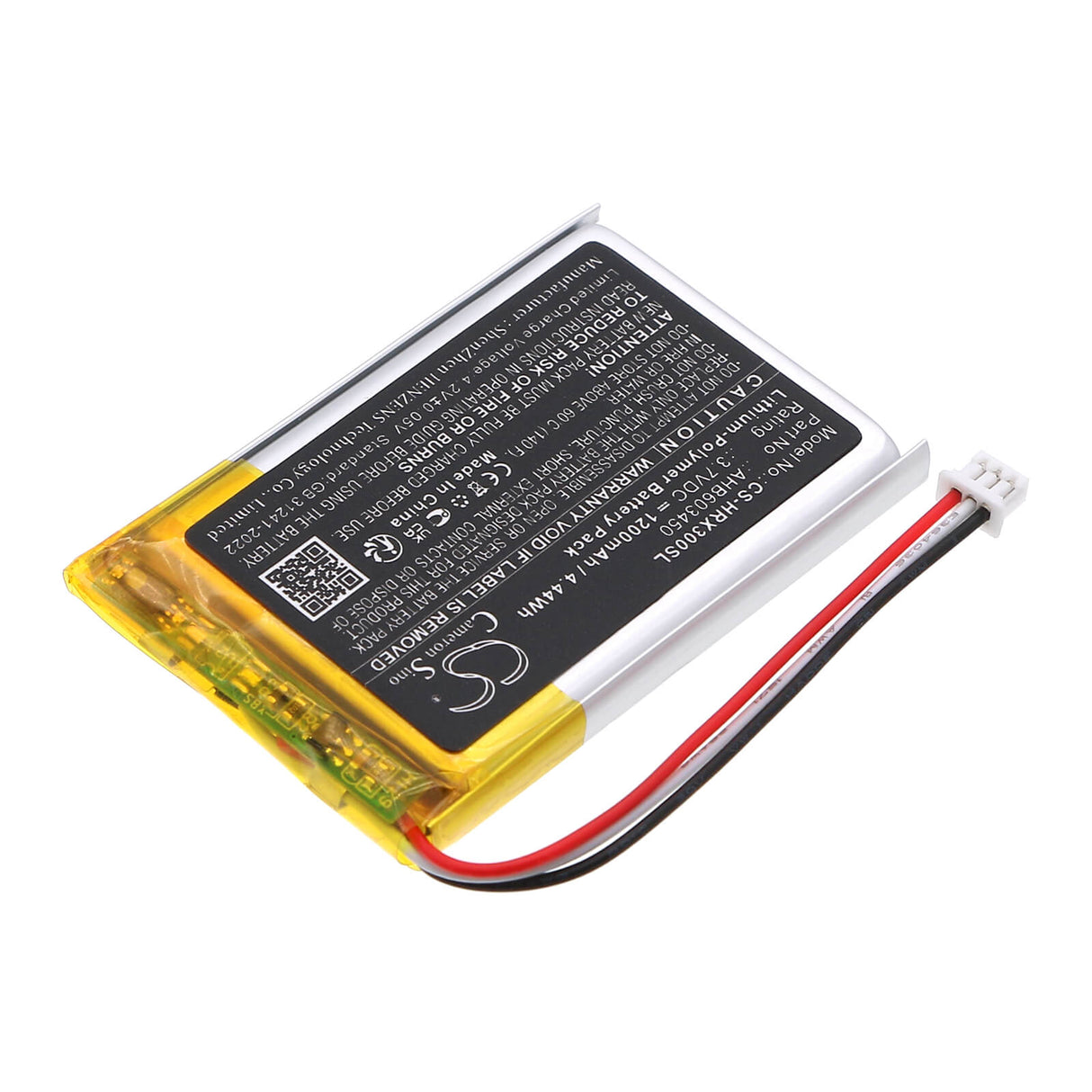 3.7V, Li-Polymer, 1200mAh, Wireless Headset battery fits Hyperx, Ahb603450, Cloud Iii Wireless-gaming Head, 4.44Wh Wireless Headset Cameron Sino Technology Limited