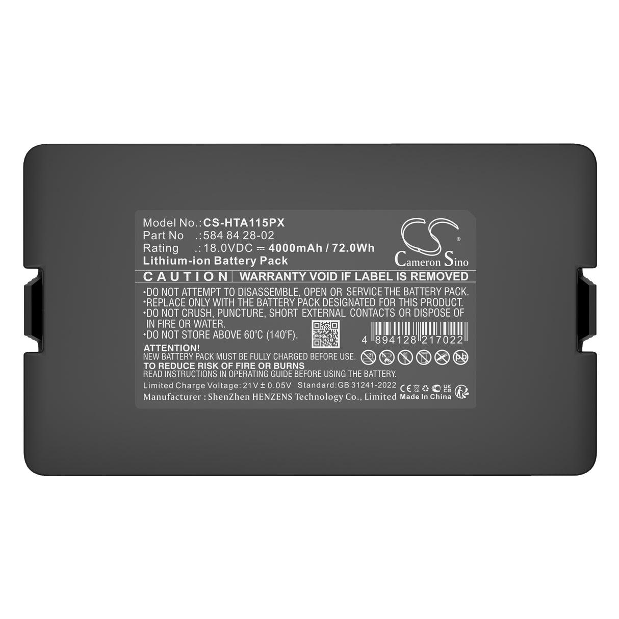 18.0V, Li-ion, 4000mAh, Lawn Mowers battery fits Flymo, Easilife 200, Easilife 350, 72.0Wh Lawn Mowers Cameron Sino Technology Limited