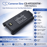 7.4V, Li-ion, 2000mAh, Two-Way Radio battery fits Hyt, Hytera, Bl1204, Tc-610, Tc-610p, 14.8Wh Two-Way Radio Cameron Sino Technology Limited
