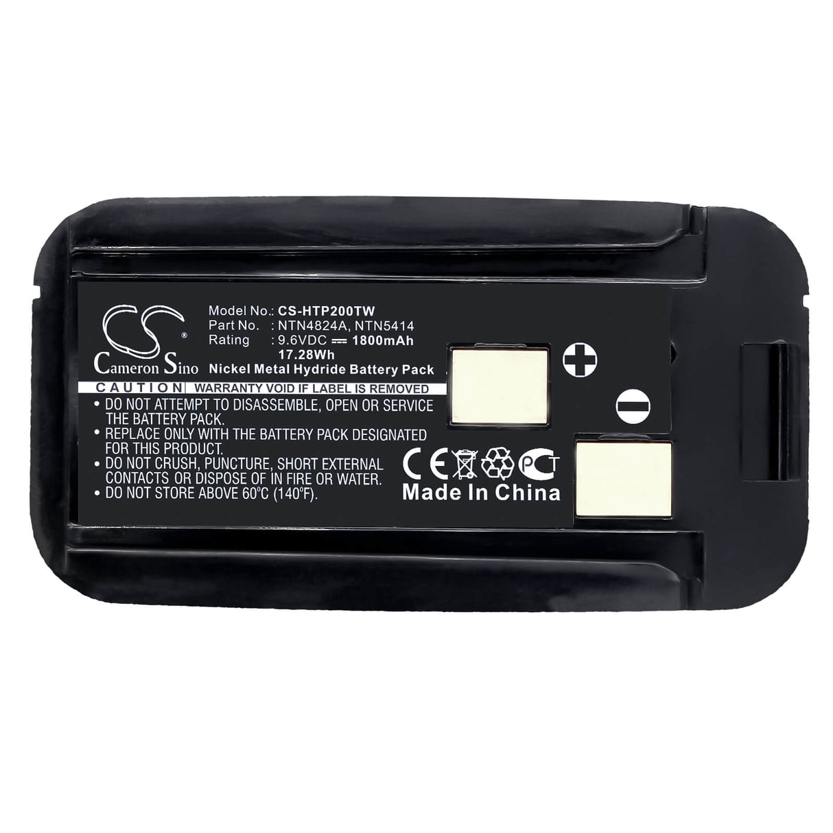 9.6V, Ni-MH, 1800mAh, Thermal Camera battery fits Bullard, Motorola, Ntn4824a, Commander Mx, Commander Tix, 17.28Wh Two-Way Radio Cameron Sino Technology Limited