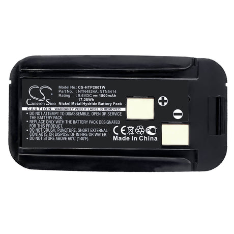 9.6V, Ni-MH, 1800mAh, Thermal Camera battery fits Bullard, Motorola, Ntn4824a, Commander Mx, Commander Tix, 17.28Wh Two-Way Radio Cameron Sino Technology Limited