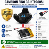 3.7V, Li-Polymer, 500mAh VR Battery fits Htc, Vive 2.0 Tracker, Vive Tracker, 1.85Wh VR Cameron Sino Technology Limited