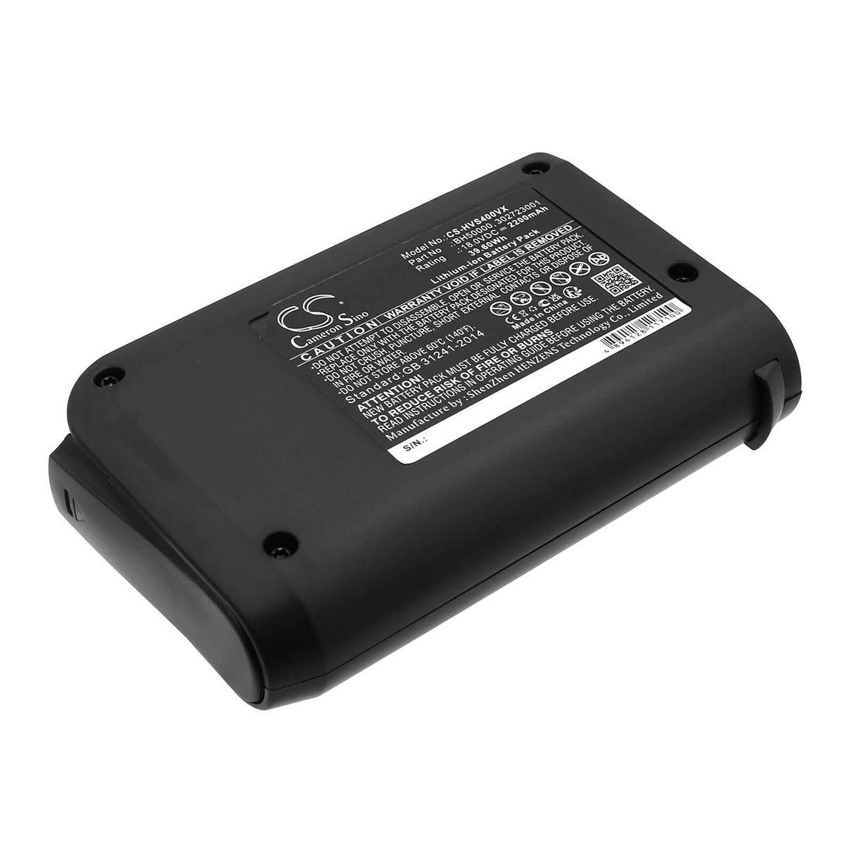 18.0V, Li-ion, 2200mAh, Vacuum battery fits Hoover, Bh50010 Platinum Collection Co, Bh50015 Platinum Collection Li, Platinum Linx, 39.60Wh Vacuum Cameron Sino Technology Limited