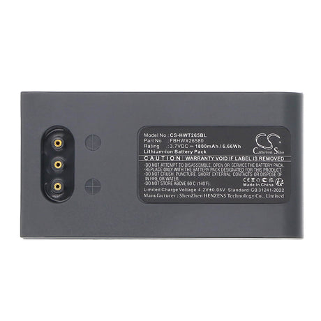 3.7V, Li-ion, 1800mAh, Barcode Scanner battery fits Hoft & Wessel, Fbhwx26580, Hw19200, Skeye.allegro, 6.66Wh Barcode Scanner Cameron Sino Technology Limited