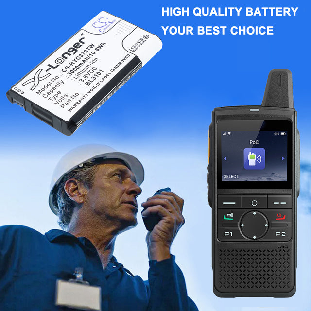 3.6V, Li-ion, 3000mAh, Two-Way Radio battery fits Hytera, BL3101, PNC370, 10.8Wh Two-Way Radio Cameron Sino Technology Limited
