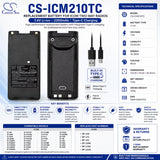 7.4V, Li-ion, 2200mAh, Two Way Radio battery fits Icom, Ic-a24, Ic-a24e, 16.28Wh Two-Way Radio Cameron Sino Technology Limited
