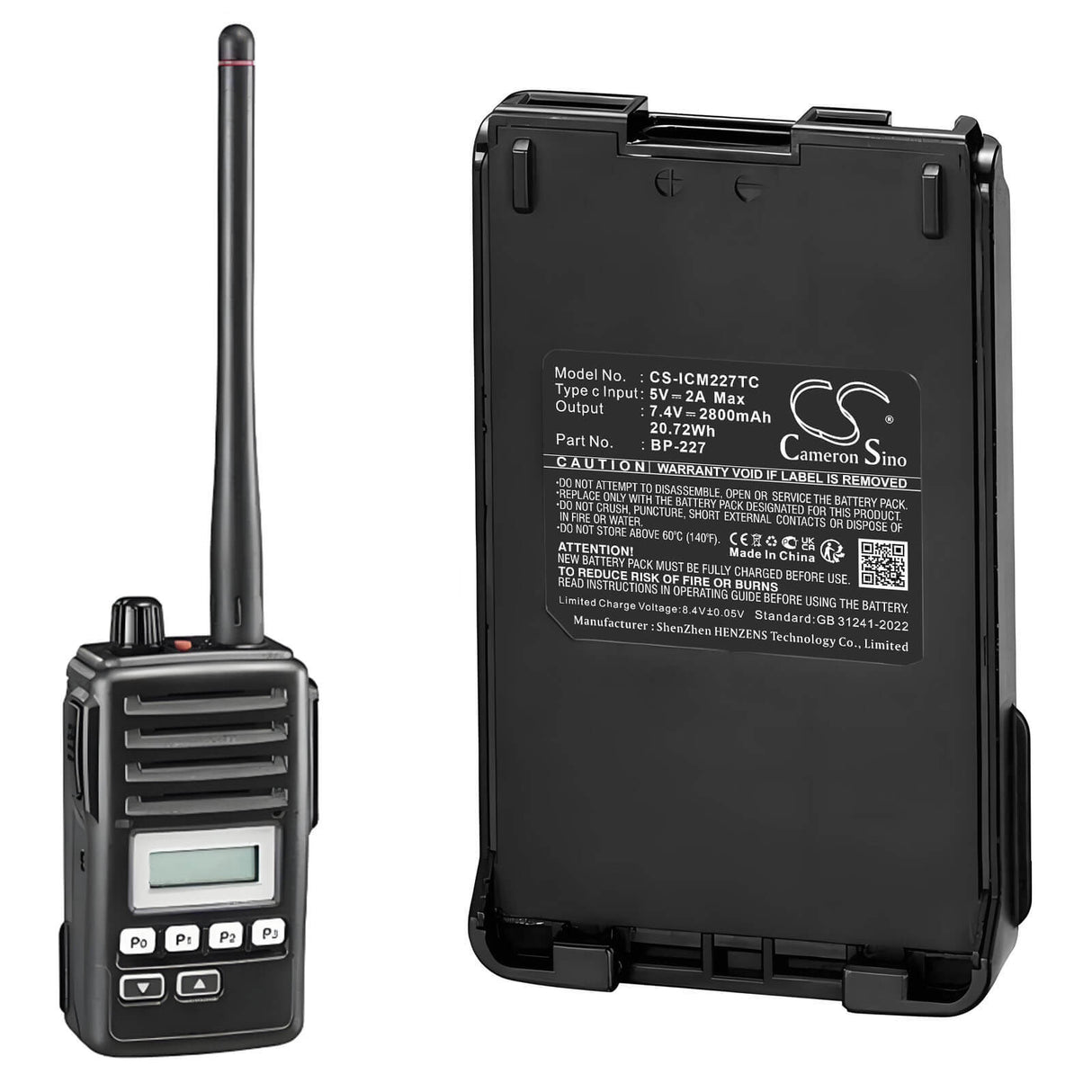 7.4V, Li-ion, 2800mAh, Two-Way Radio battery fits Icom, Bj-193, Ic-e85, Ic-f50, 20.72Wh Two-Way Radio Cameron Sino Technology Limited