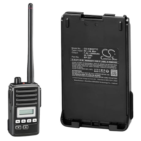 7.4V, Li-ion, 2800mAh, Two-Way Radio battery fits Icom, Bj-193, Ic-e85, Ic-f50, 20.72Wh Two-Way Radio Cameron Sino Technology Limited