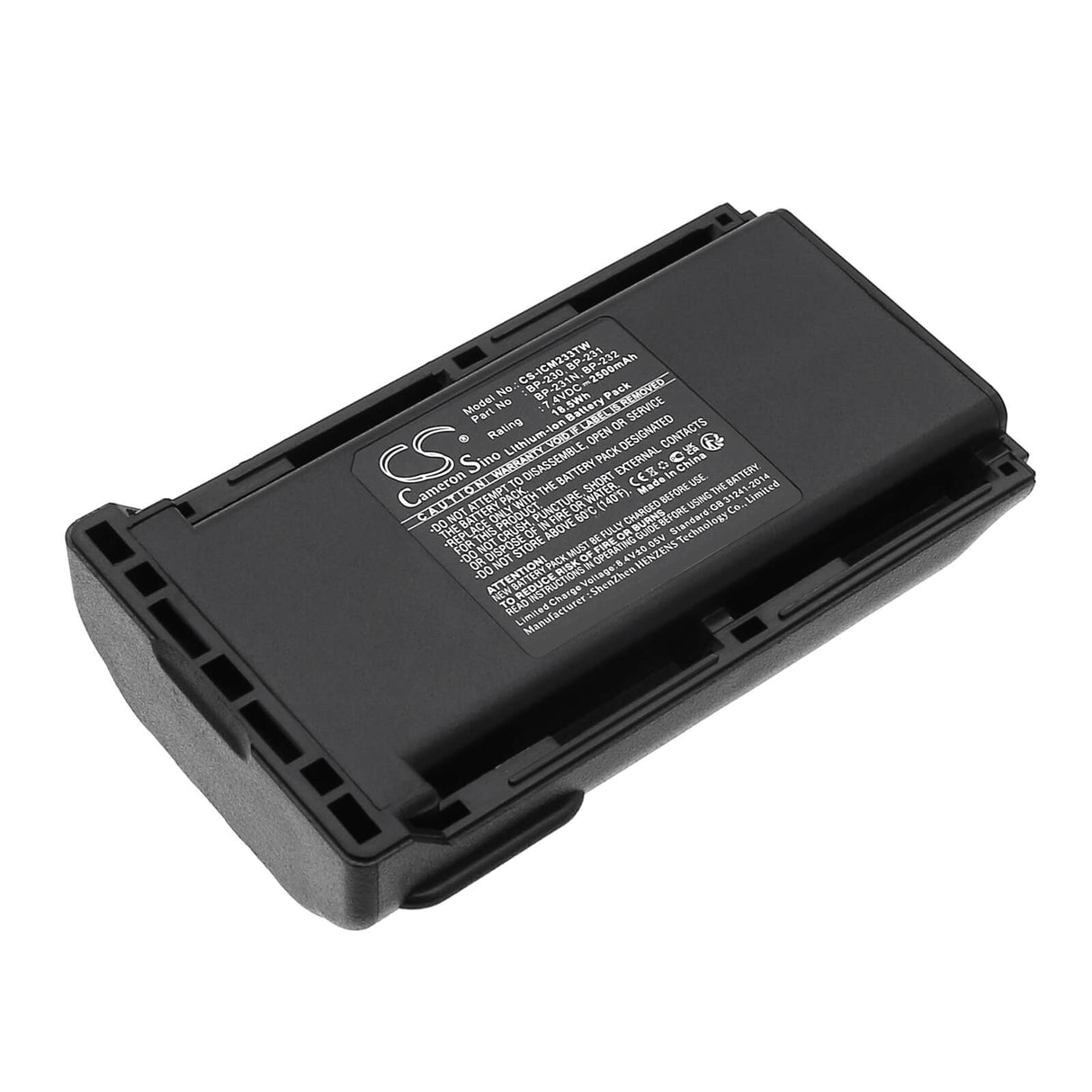 7.4V, Li-ion, 2500mAh, Two-Way Radio battery fits Icom, Bj-2000, Ic-4011, Ic-a14, 18.5Wh Two-Way Radio Cameron Sino Technology Limited