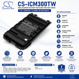 7.2V, Ni-MH, 1800mAh, Two-Way Radio battery fits Icom, Bp264, Ic-f3001, Ic-f3002, 12.96Wh Two-Way Radio Cameron Sino Technology Limited