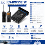 7.4V, Li-ion, 1500mAh, Two-Way Radio battery fits Icom, Bp-275, Ic-m91d, Ic-m92d, 11.1Wh Two-Way Radio Cameron Sino Technology Limited