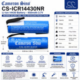 14430 Battery For project packs with reverse solder tabs 3.7v, 700mah - 2.59wh