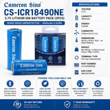 Cameron Sino CS-ICR18490NE 18490/18500 Battery 2pcs 3.7V 18490 Cameron Sino Technology Limited