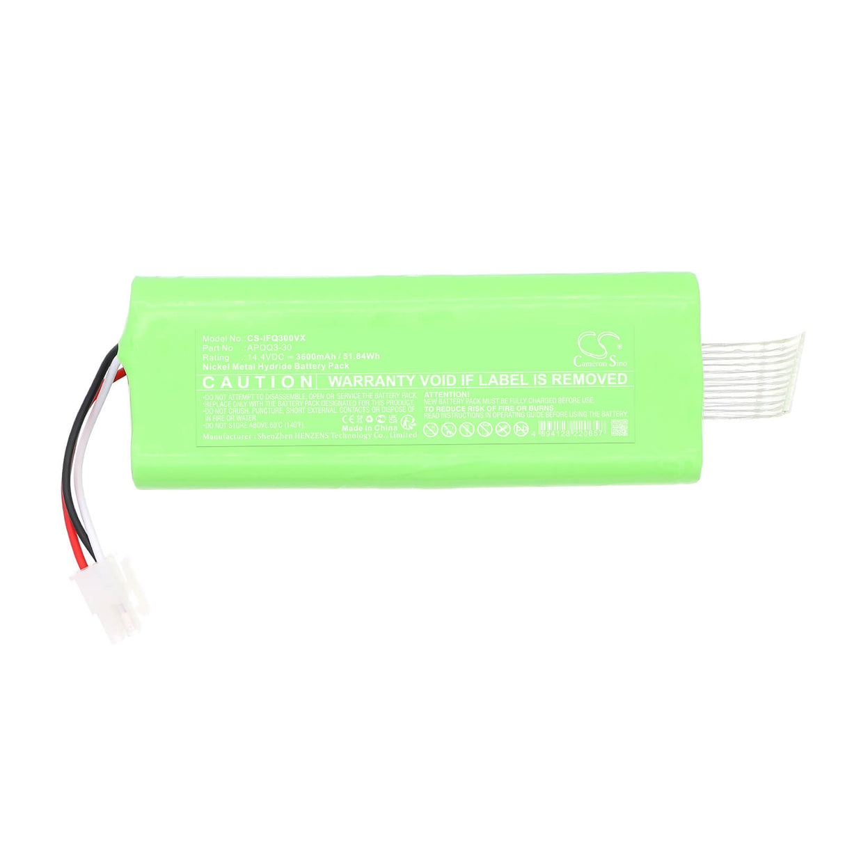 14.4V, Ni-MH, 3600mAh, Vacuum battery fits Infinuvo, APQQ3-30, Cleanmate QQ3, Cleanmate QQ-3, 51.84Wh Vacuum Cameron Sino Technology Limited