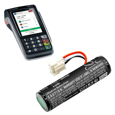 3.7V, Li-ion, 3400mAh, Payment Terminal battery fits Ingenico, F12432566, Move 5000 3g Bluetooth, Move 5000 3g Wifi Bluetooth, 12.58Wh Payment Terminal Cameron Sino Technology Limited