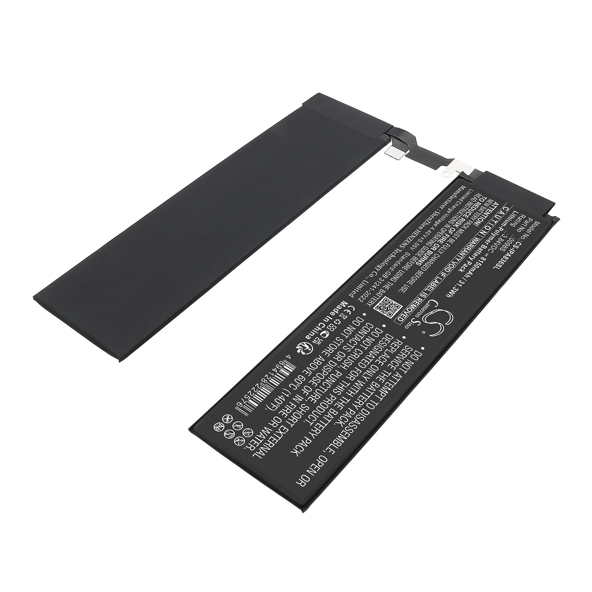 3.84V, Li-Polymer, 8150mAh, Tablet battery fits Apple, 0098S, A2836, A2837, 31.3Wh Tablet Cameron Sino Technology Limited