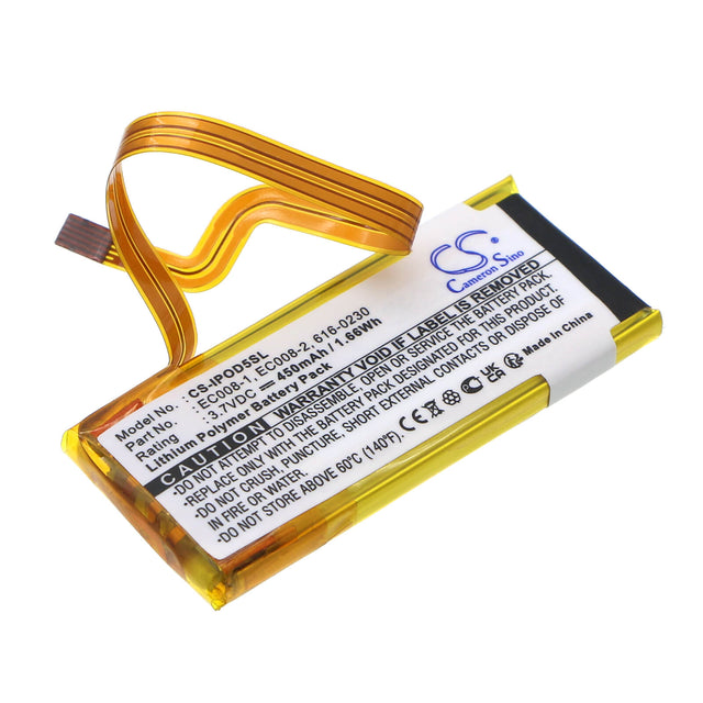 3.7V, Li-Polymer, 450mAh, Media Player battery fits Apple, 616-0227, Ipod Classic 120gb, Ipod Classic 6th Gen A1238 80g, 1.67Wh Media Player Cameron Sino Technology Limited