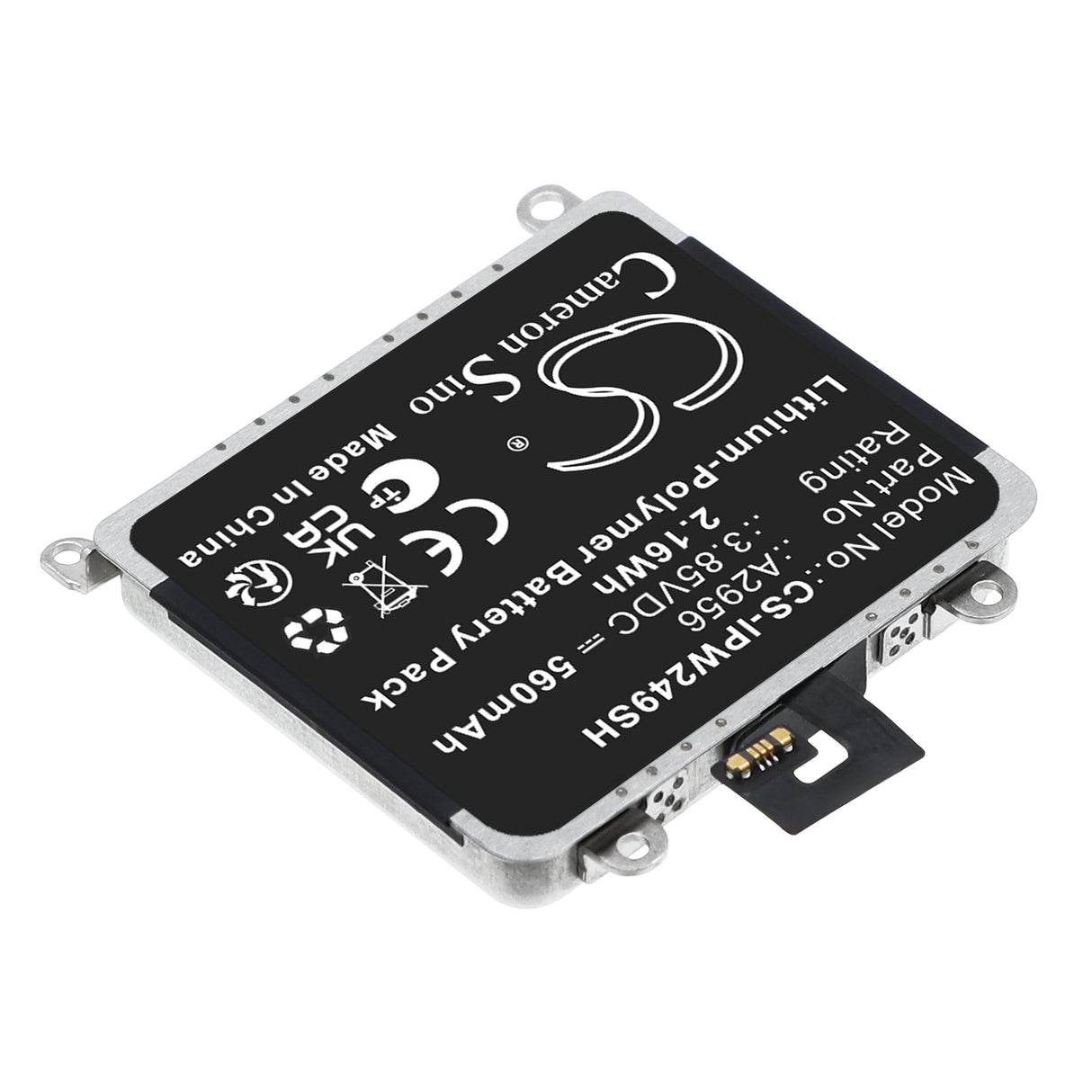 3.85V, Li-Polymer, 560mAh, Smartwatch battery fits Apple, A2956, A2686, A2887, 2.16Wh Smartwatch Cameron Sino Technology Limited