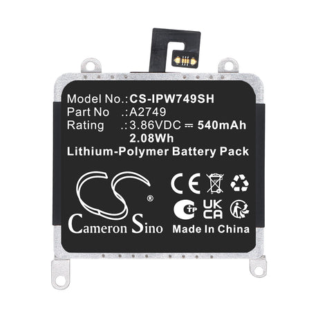 3.86V, Li-Polymer, 540mAh, Smartwatch battery fits Apple, A2749, A285, A2622, 2.08Wh Smartwatch Cameron Sino Technology Limited
