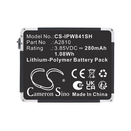 3.85V, Li-Polymer, 280mAh, Smartwatch battery fits Apple, A2810, A2770, A2772, 1.08Wh Smartwatch Cameron Sino Technology Limited