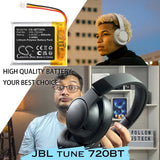 3.8V, Li-Polymer, 800mAh, Wireless Headset battery fits JBL, VDL 702332, Tune 720 BT, Tune 760 BT, 3.04Wh Wireless Headset Cameron Sino Technology Limited