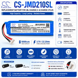 3.7V, Li-Polymer, 6000mAh, Speaker battery fits Jbl, Charge 2 Plus, Charge 2+, 22.20Wh Speaker Cameron Sino Technology Limited