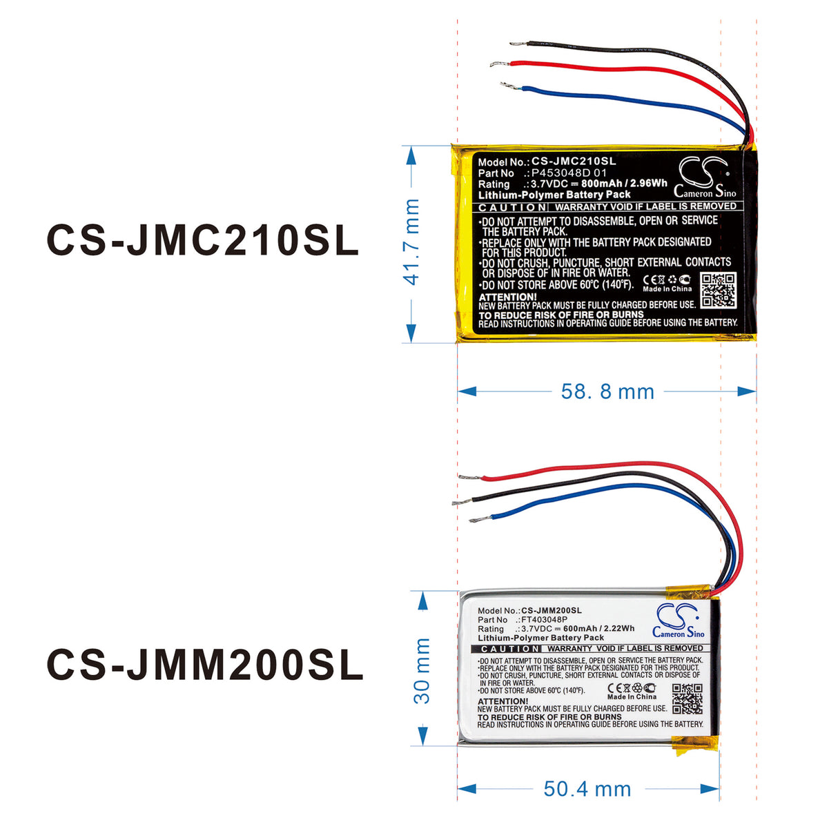 3.7V, Li-Polymer, 600mAh, Speaker battery fits Jbl, Clip, Clip Plus, 2.22Wh Speaker Cameron Sino Technology Limited
