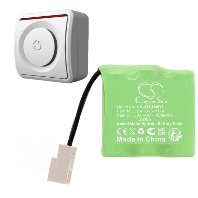 3.6v, Ni-mh, 300mah, Alarm Battery Fits Jablotron, Ja-150a, 1.08wh Alarm System Cameron Sino Technology Limited