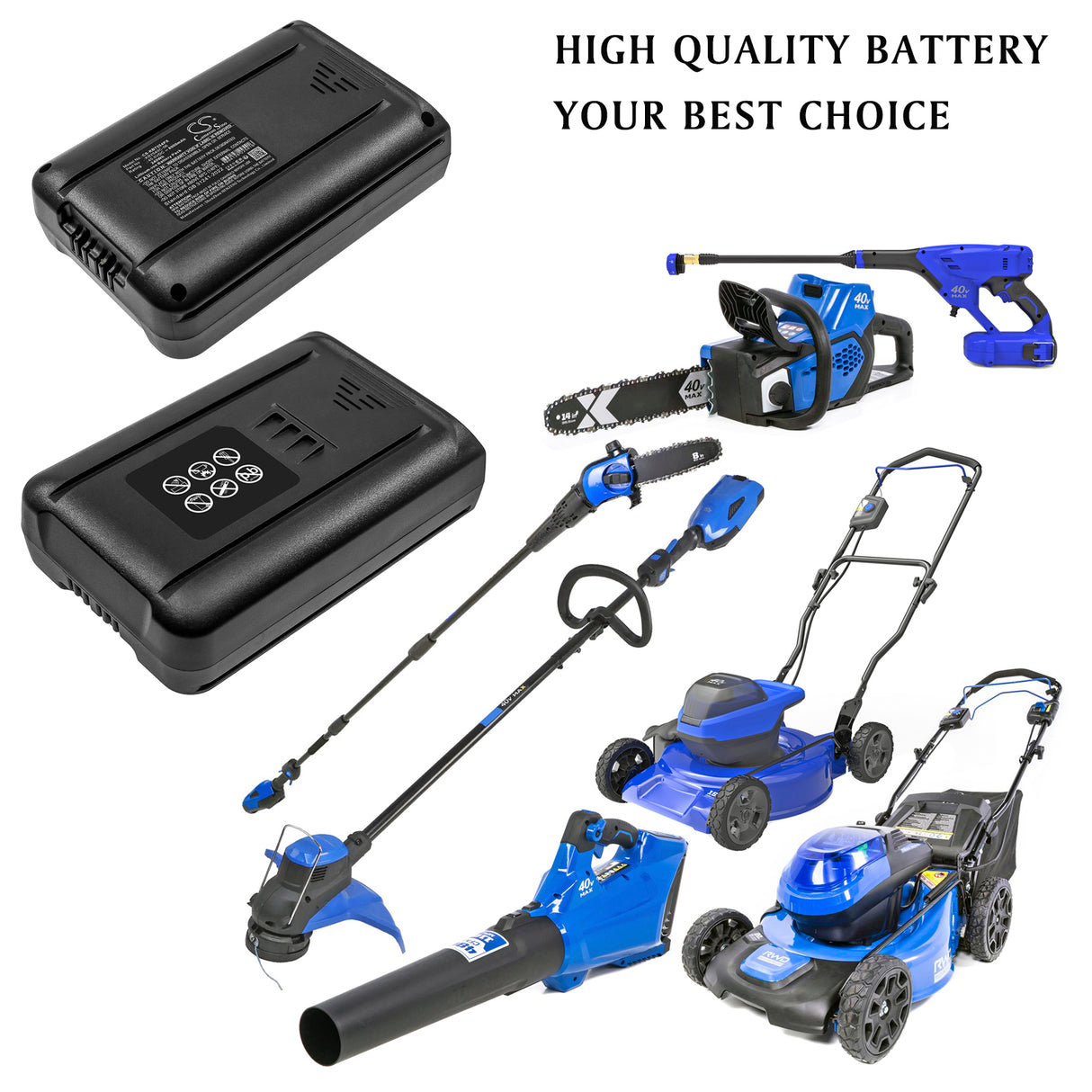 40.0V, Li-ion, 6000mAh, Power Tools battery fits Kobalt, KB2540C-06, 16 inch mower KM-1640-06, 19 inch mower KM 4040-06, 240Wh Power Tools Cameron Sino Technology Limited (Dangerous Goods)