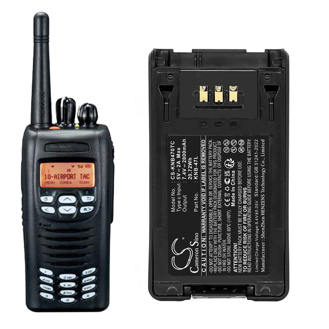 7.4V, Li-ion, 2800mAh, Two-Way Radio battery fits Kenwood, Knb-47l, Nx-200, Nx-300, 20.72Wh Two-Way Radio Cameron Sino Technology Limited