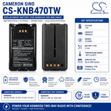 7.4V, Li-ion, 1800mAh, Two-Way Radio battery fits Kenwood, Knb-47l, Nx-200, Nx-300, 13.32Wh Two-Way Radio Cameron Sino Technology Limited
