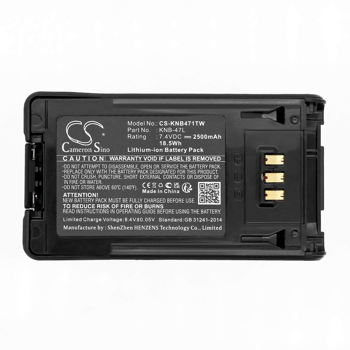7.4V, Li-ion, 2500mAh, Two-Way Radio battery fits Kenwood, Knb-47l, Nx-200, Nx-300, 18.5Wh Two-Way Radio Cameron Sino Technology Limited