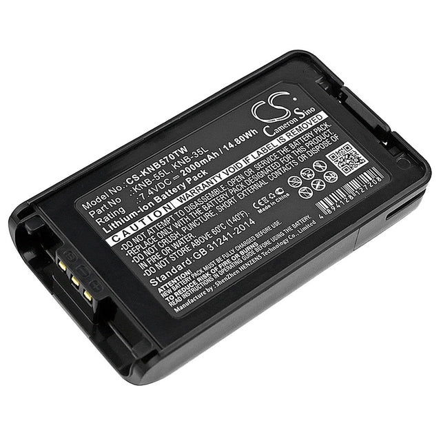 7.4V, Li-ion, 2000mAh, Two-Way Radio battery fits Kenwood, KNB-55L, TK-2140, TK-3140, 14.8Wh Two-Way Radio Cameron Sino Technology Limited