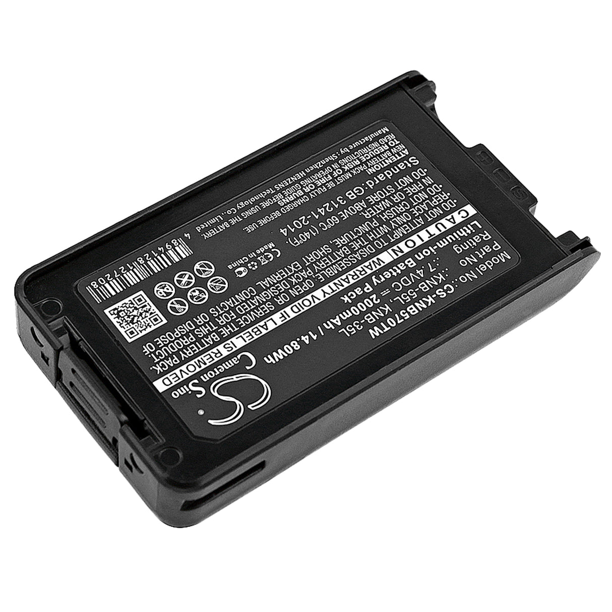 7.4V, Li-ion, 2000mAh, Two-Way Radio battery fits Kenwood, KNB-55L, TK-2140, TK-3140, 14.8Wh Two-Way Radio Cameron Sino Technology Limited