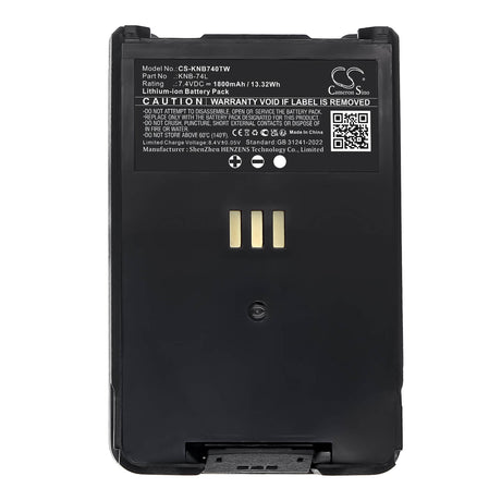7.4V, Li-ion, 1800mAh, Two-Way Radio battery fits Kenwood, KNB-74L, TH-D74, TH-D74A, 13.32Wh Two-Way Radio Cameron Sino Technology Limited