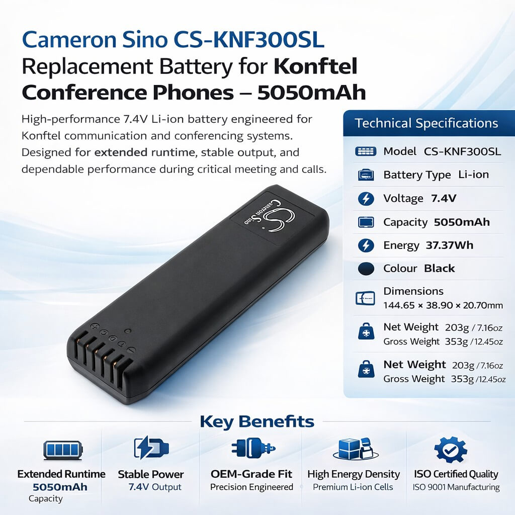 7.4v, Li-ion, 5200mah, Conference phone battery Fits Konftel 300m, 300mx, 38.48wh Communication & Conferencing Cameron Sino Technology Limited