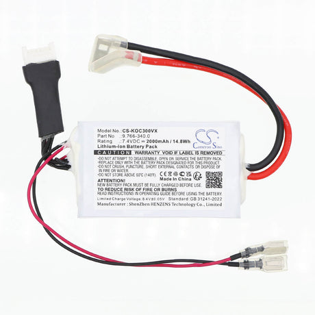 7.4V, Li-ion, 2000mAh, Power Washer battery fits Karcher, 9.766-340.0, OC 3 Foldable, 14.8Wh Power Tools Cameron Sino Technology Limited