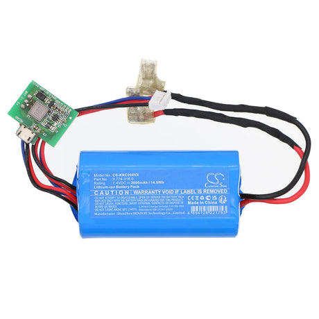 7.4V, Li-ion, 2000mAh, Vacuum battery fits Karcher, 9.774-316.0, CVH 2, 14.8Wh Vacuum Cameron Sino Technology Limited