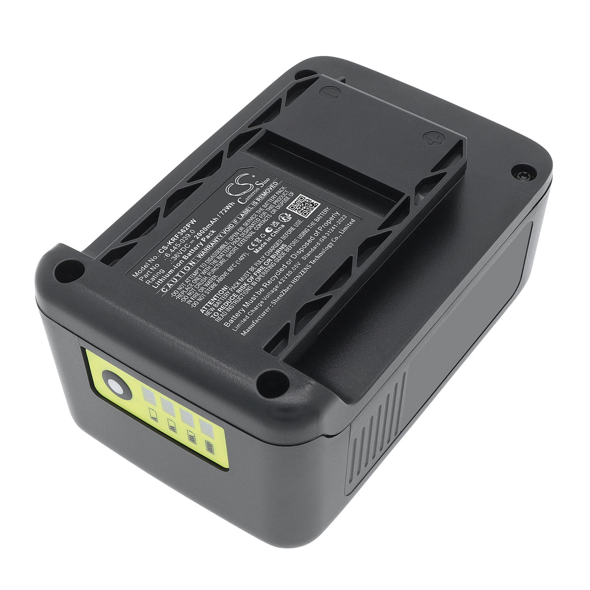 36.0V, Li-ion, 2000mAh, Gardening Tools battery fits Karcher, 6.445-039.0, Cordless lawn mower LMO 36-40, Cordless lawn mower LMO 36-46, 72Wh Gardening Tools Cameron Sino Technology Limited